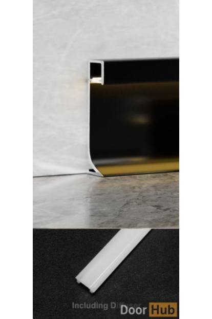 8cm Surface-Mounted LED Skirting | FLL-A-9-A8 Visible Light Strip Baseboard | DoorHub UAE